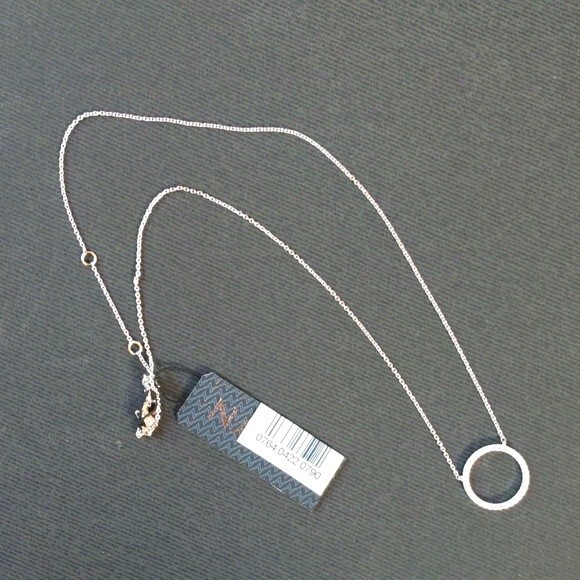 NWT Nadri Pave Open Circle Pendant - Picture 2 of 5